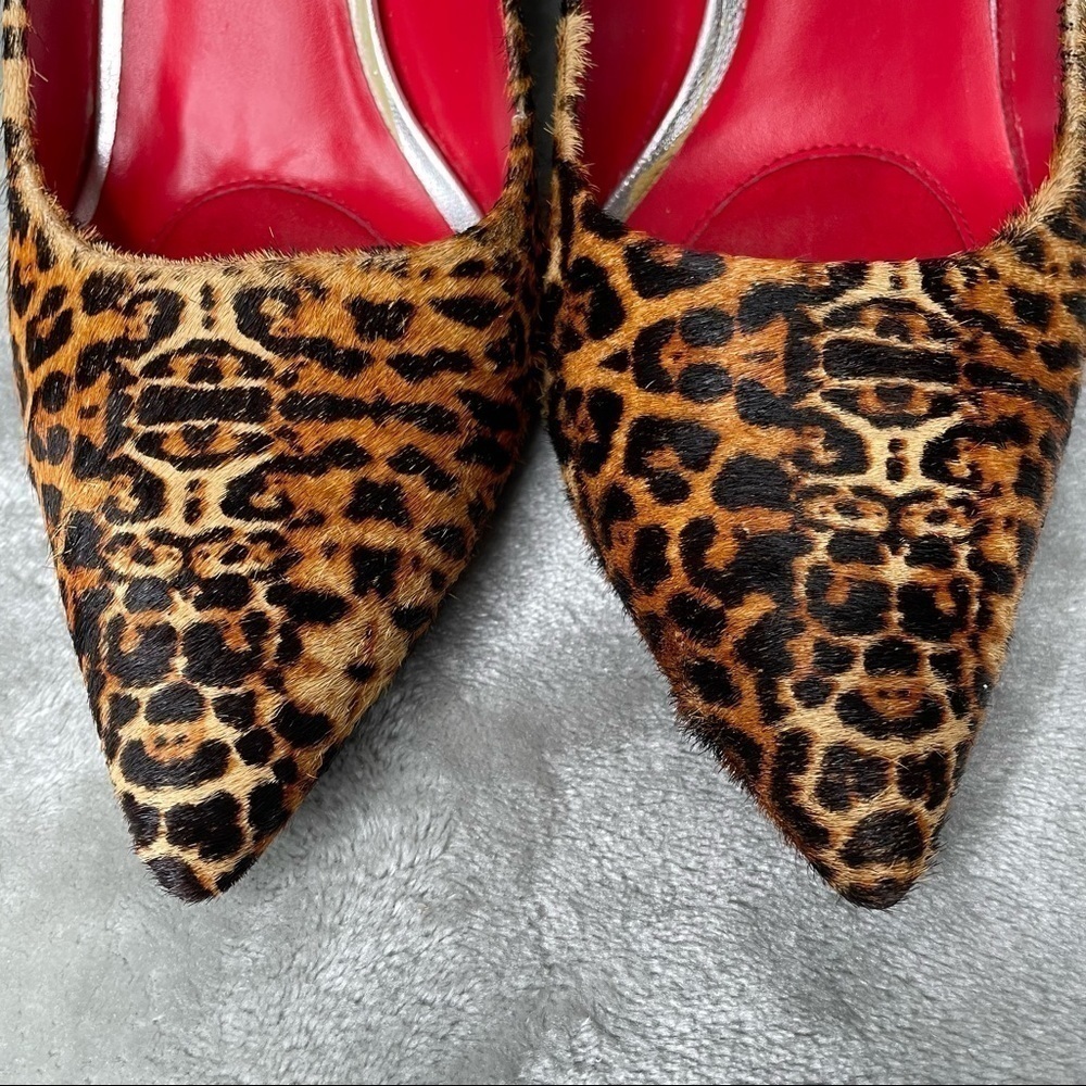 Charles Jourdan Leopard Print Calf Hair Pumps Size 9 Luxury Designer Heels - Picture 2 of 10